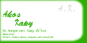 akos kapy business card